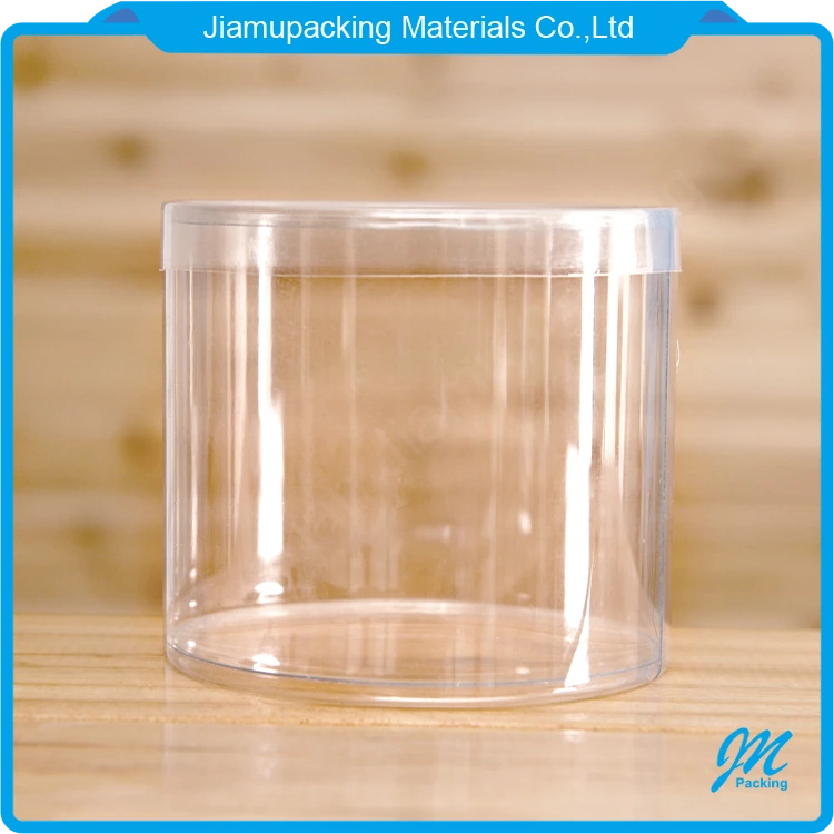 Clear custom plastic cylinder container custom clothing round packaging box