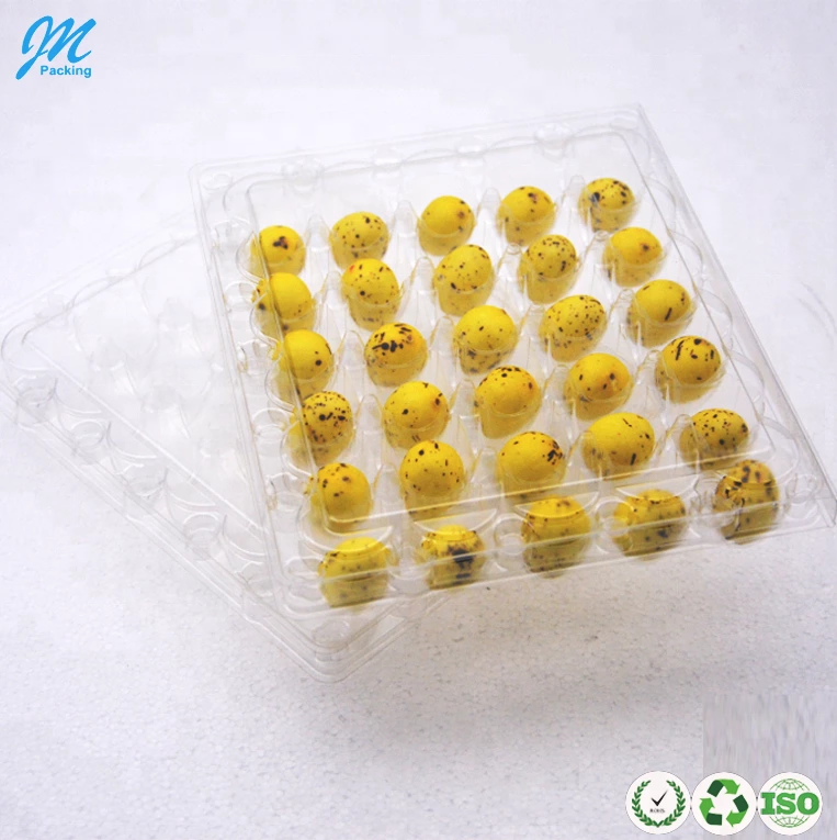 Quail Egg Tray Packaging Carton Box High Quality Clear Plastic with 30 Holes Blister Egg Storage Egg Packaing PET Custom Brand