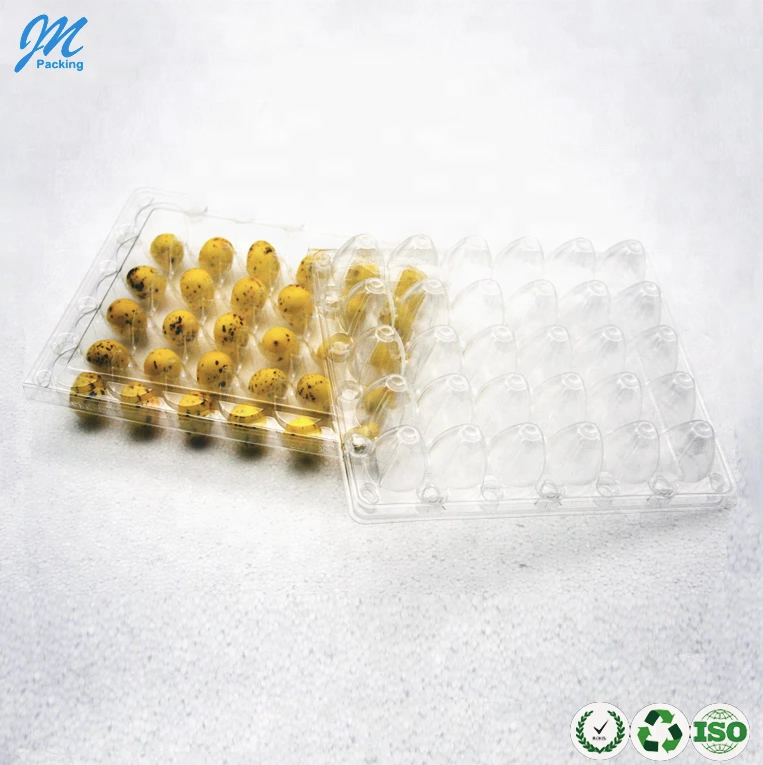 Quail Egg Tray Packaging Carton Box High Quality Clear Plastic with 30 Holes Blister Egg Storage Egg Packaing PET Custom Brand