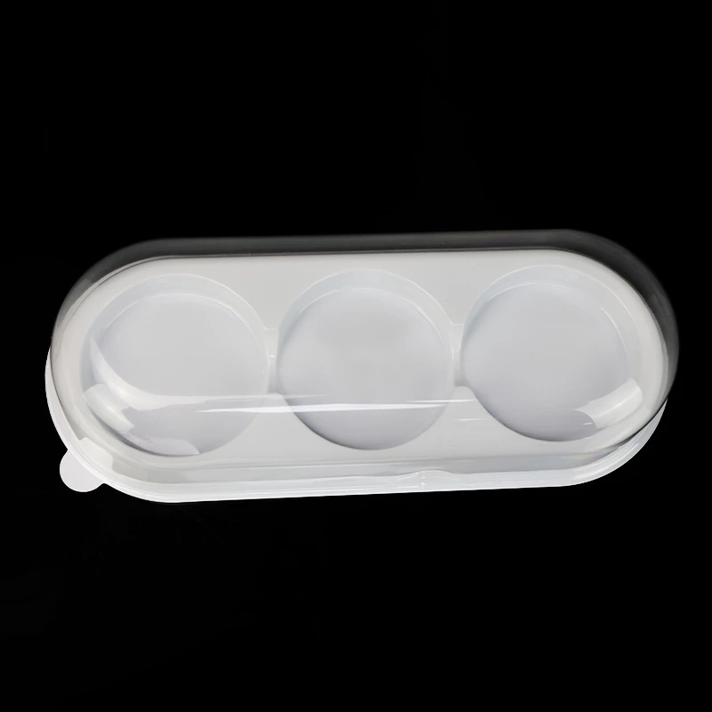 PET plastic transparent 3 compartments cake boxes cake container cake packaging