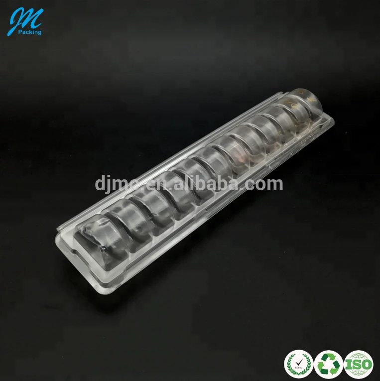 12 Holes Long Plastic Macaron Container Clear Macaron Plastic Packaging Container