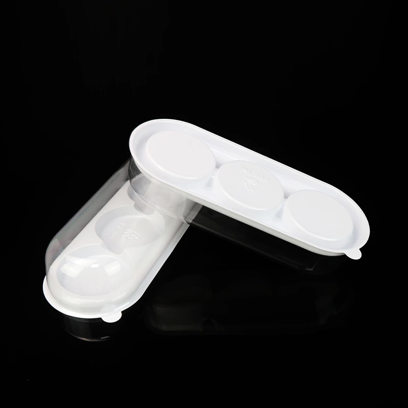 PET plastic transparent 3 compartments cake boxes cake container cake packaging