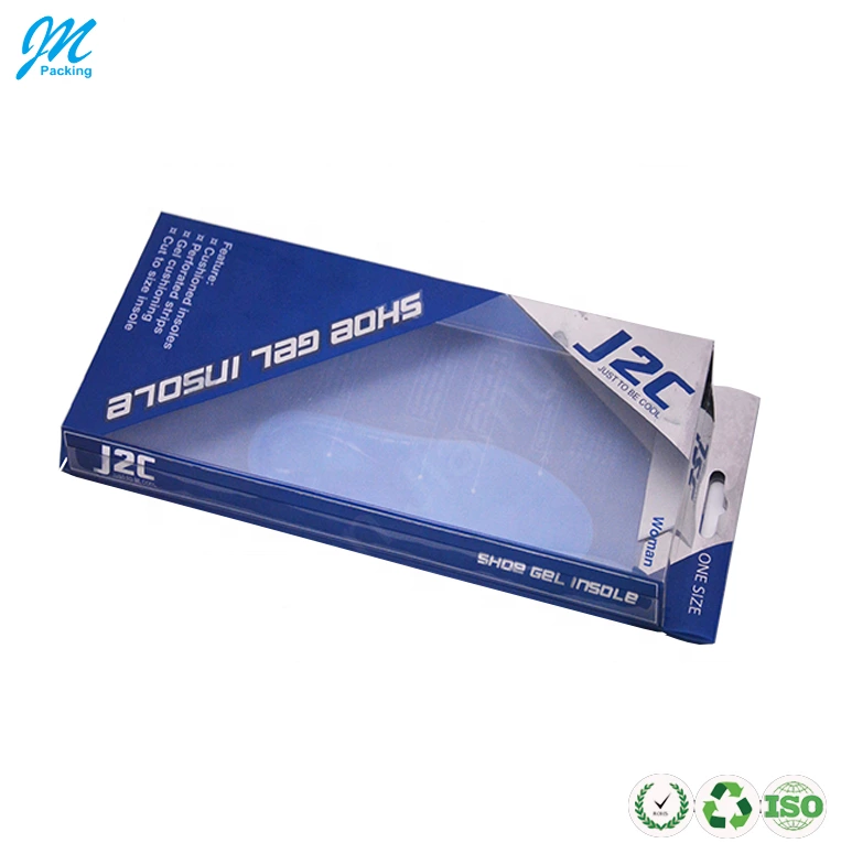 Advanced transparent PVC plastic folding box for shoe insole packaging