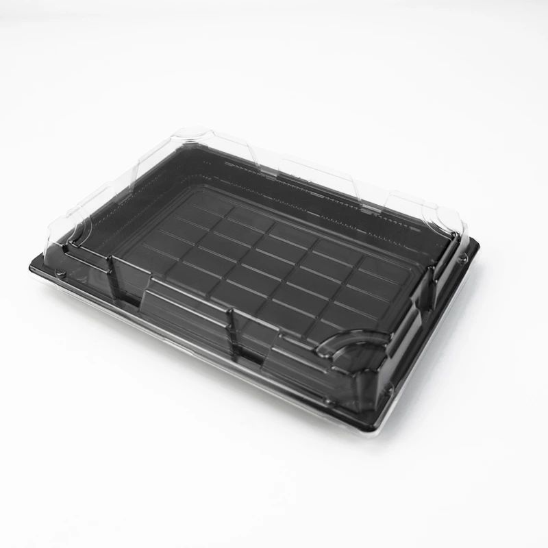 Recyclable Large Takeout Picnic Eco Friendly Disposable Custom Black Japanese Sushi Box