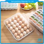 Totally Kitchen Covered Egg Tray Holder - Refrigerator Storage box, 30 Egg Tray, Clear