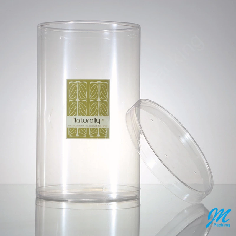 Custom clear printing tubes plastic round box for clothing packaging