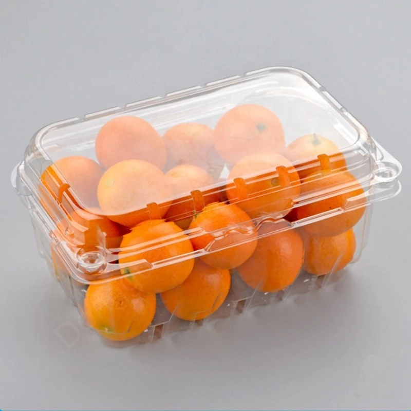 Wholesale clear plastic fruit clamshell punnet box packaging container