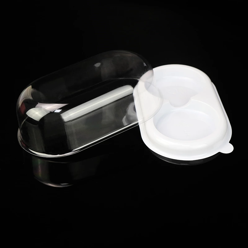 disposable transparent and white plastic round cake boxes dessert box in bulk