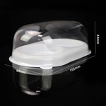 disposable transparent and white plastic round cake boxes dessert box in bulk