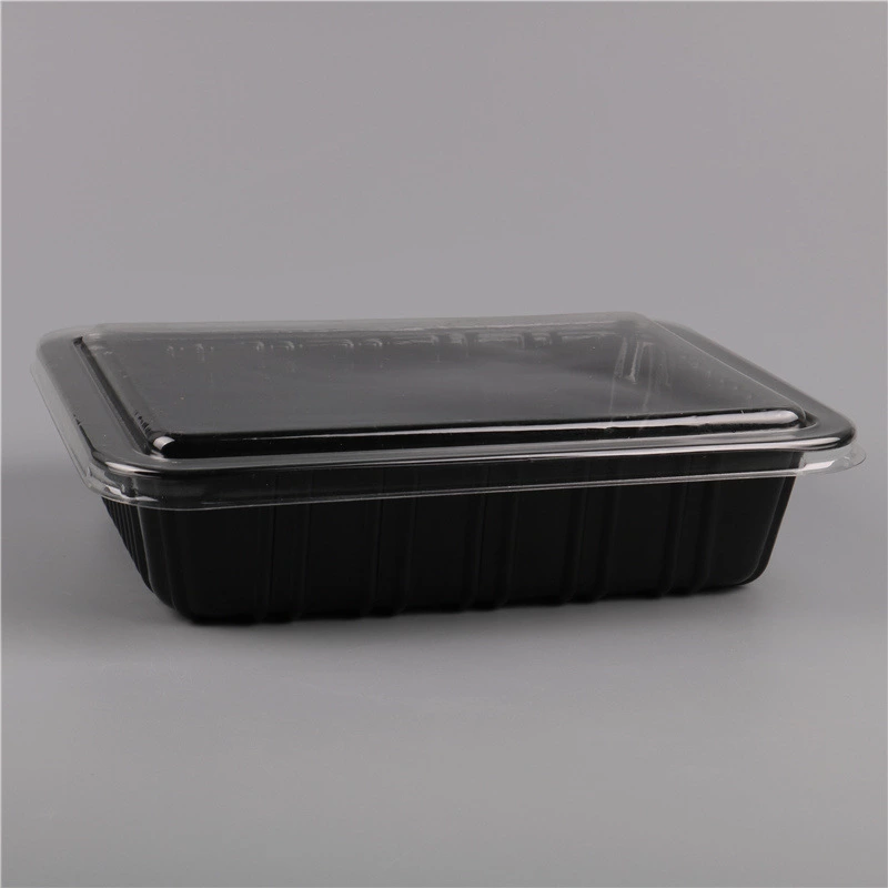 Hot sale rectangular clear or black meat vegetable fruit disposable plastic tray packaging in supermarket