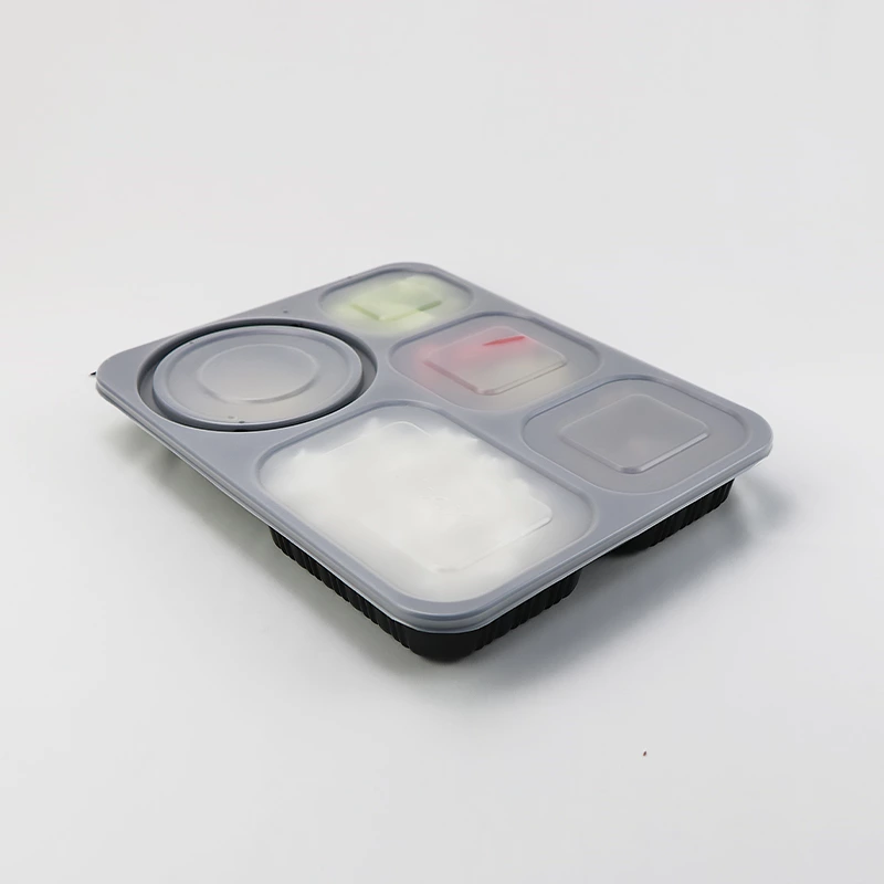 Plastic Disposable 5 compartment Meal tray