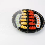 Japanese Recyclable Disposable Plastic Takeaway Sushi packaging Box with Transparent Lid