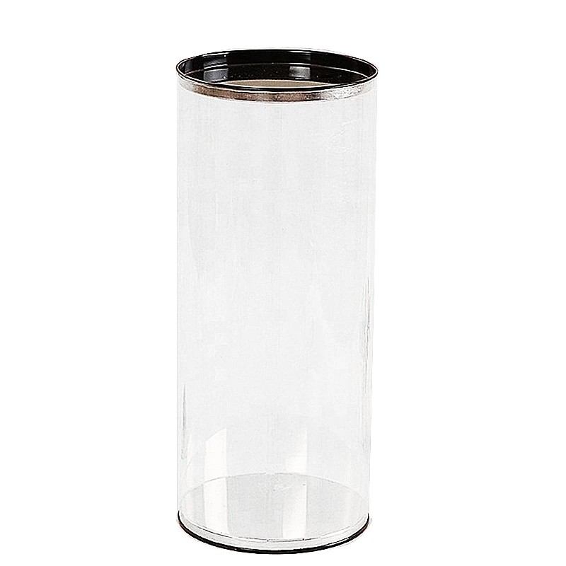 Hot sale gift food toys plastic cylinder tube packaging with tin lid