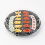 Japanese Recyclable Disposable Plastic Takeaway Sushi packaging Box with Transparent Lid