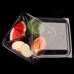 Clear 4 Compartment Deli Lid Snack Fruit Container