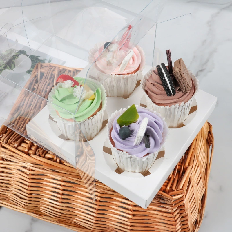 Transparent Cupcake Box Custom Baking Packaging Box Cup Cake Box