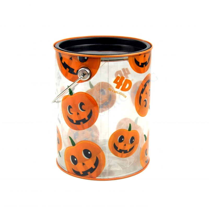 Custom Printing Plastic Halloween Bucket Cylinder Tube Packaging for Candy/Dolls/Toy