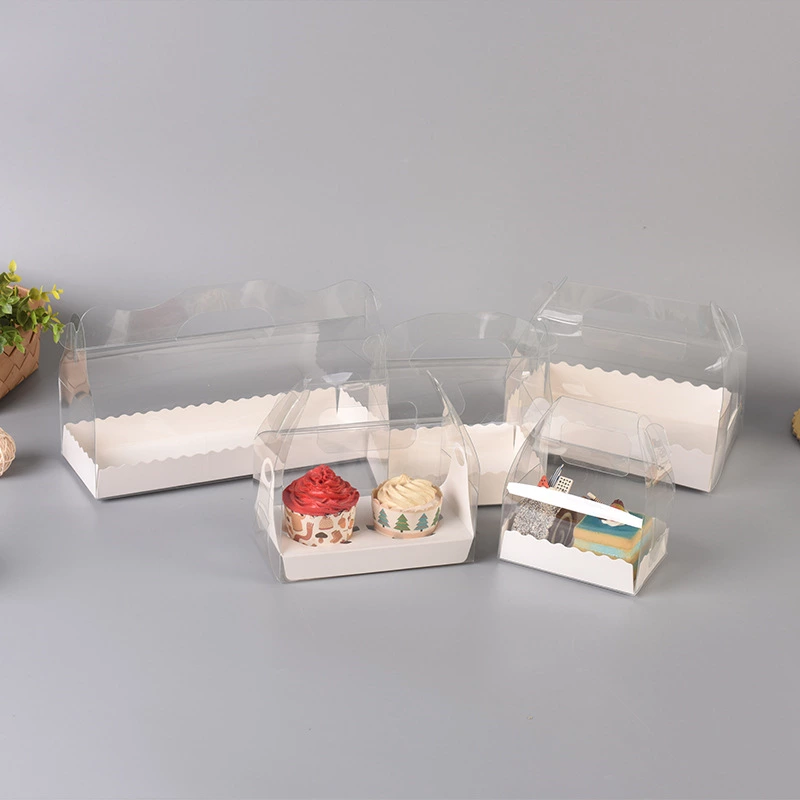 Manufacturer customized PET paper transparent cup cake pastry box