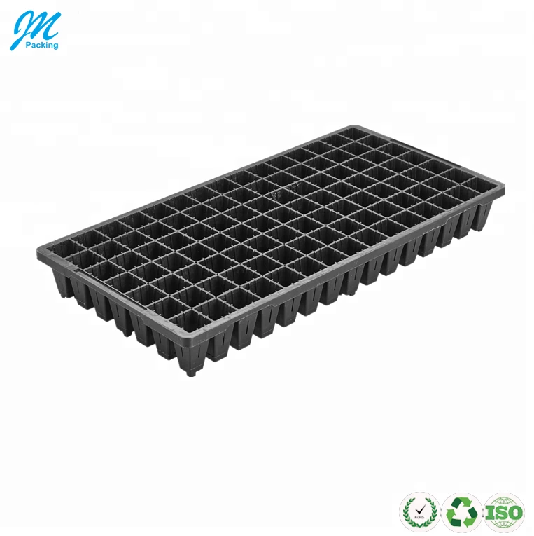 Wholesale 128 Cells Black Plastic Hydroponic Seed Tray