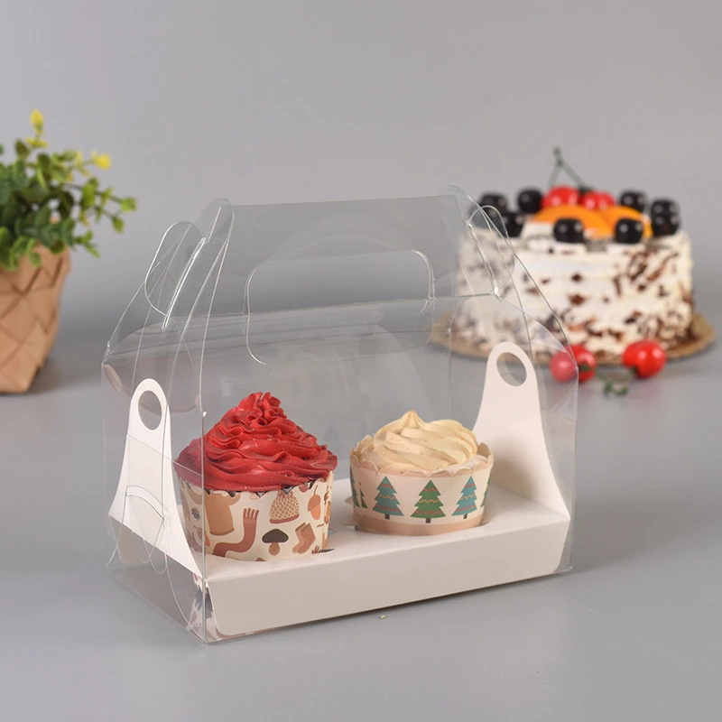 Manufacturer customized PET paper transparent cup cake pastry box