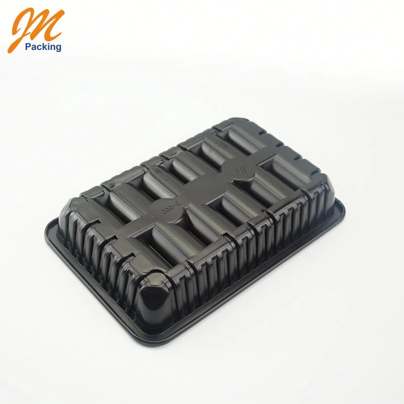 Custom black food grade tray, food plastic packaging blister tray