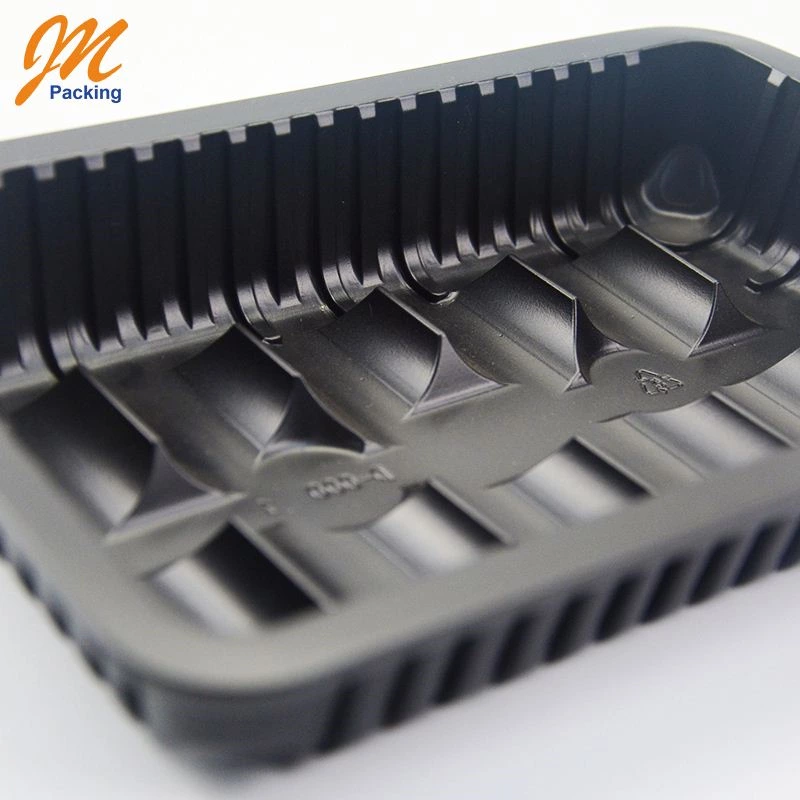 Custom black food grade tray, food plastic packaging blister tray