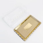 Gold Base Rectangle Cake Container With Lid