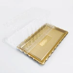 Gold Base Rectangle Cake Container With Lid