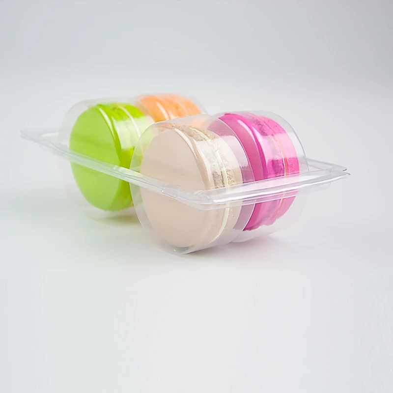 4-Pack Clamshell Macaron Containers