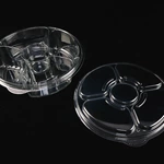 Clear PET Round 5 Compartment Catering Tray with Lid