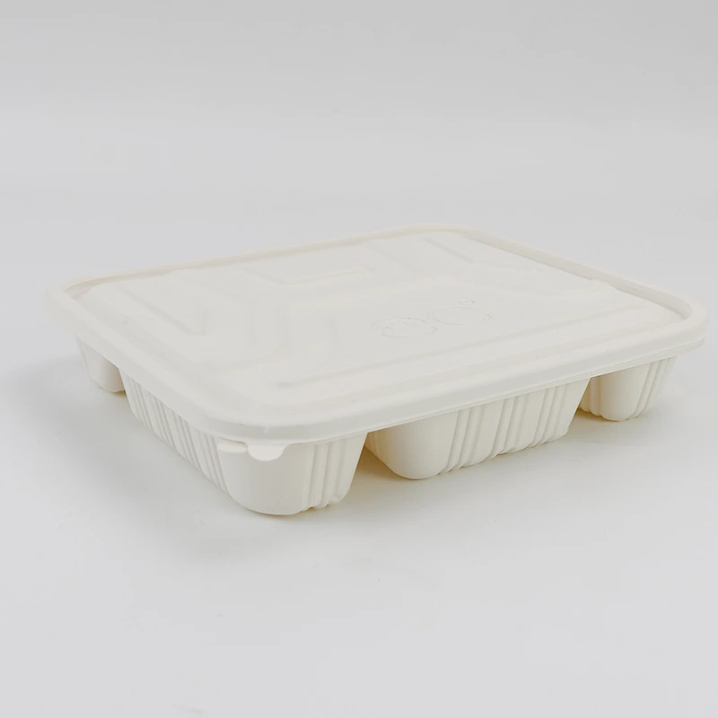 Disposable Meal Boxes Meal Prep Containers 4-Compartment Food Storage Box