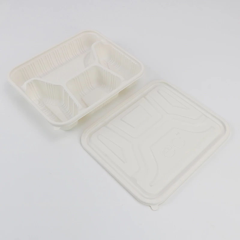 Disposable Meal Boxes Meal Prep Containers 4-Compartment Food Storage Box