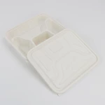 Disposable Meal Boxes Meal Prep Containers 4-Compartment Food Storage Box