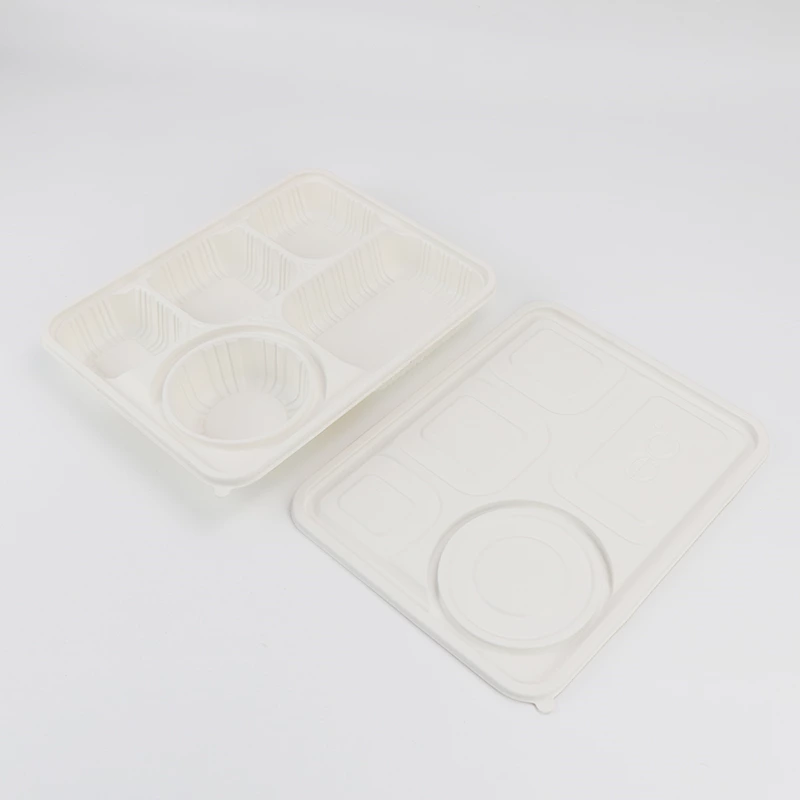 Disposable Meal Boxes Meal Prep Containers 5-Compartment Food Storage Box Microwave Safe Lunch Boxes