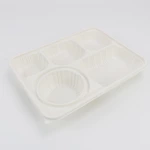 Disposable Meal Boxes Meal Prep Containers 5-Compartment Food Storage Box Microwave Safe Lunch Boxes