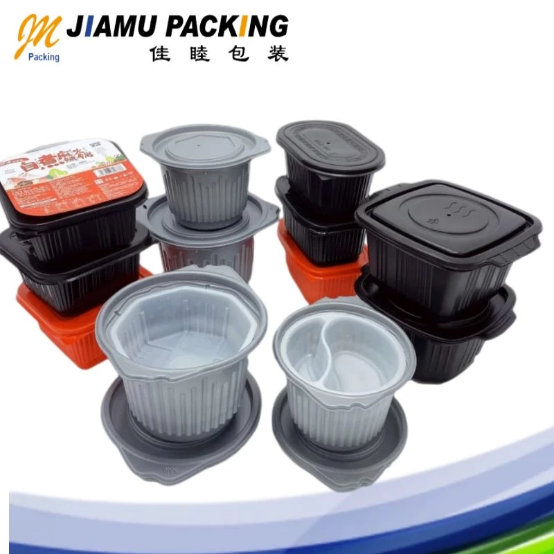 Rectangular Disposable Lunch Box Two Layer Bento Container Self Heating Food Boxes PP Plastic Storage Food Boxes