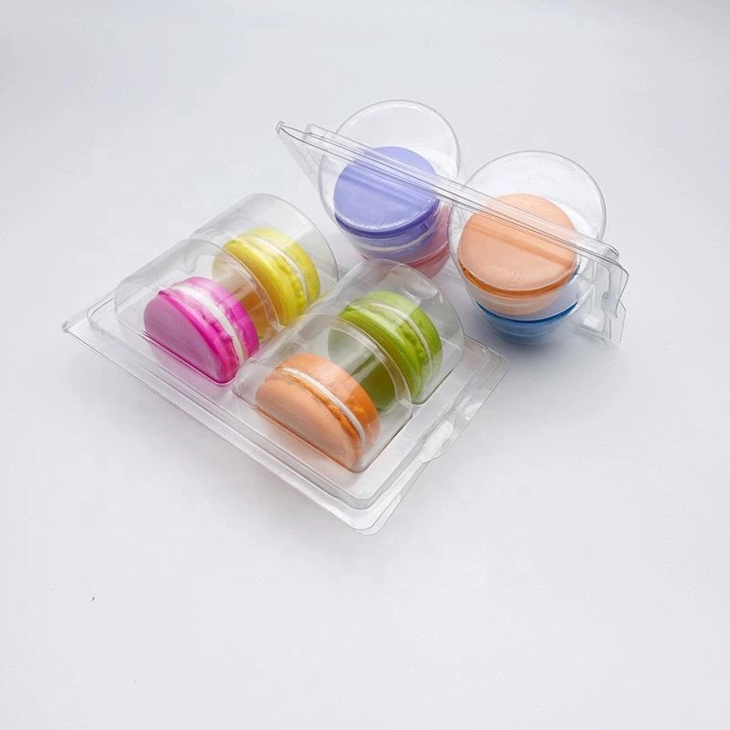 Macarone disposable plastic packaging box baking snack box dessert bubble shell