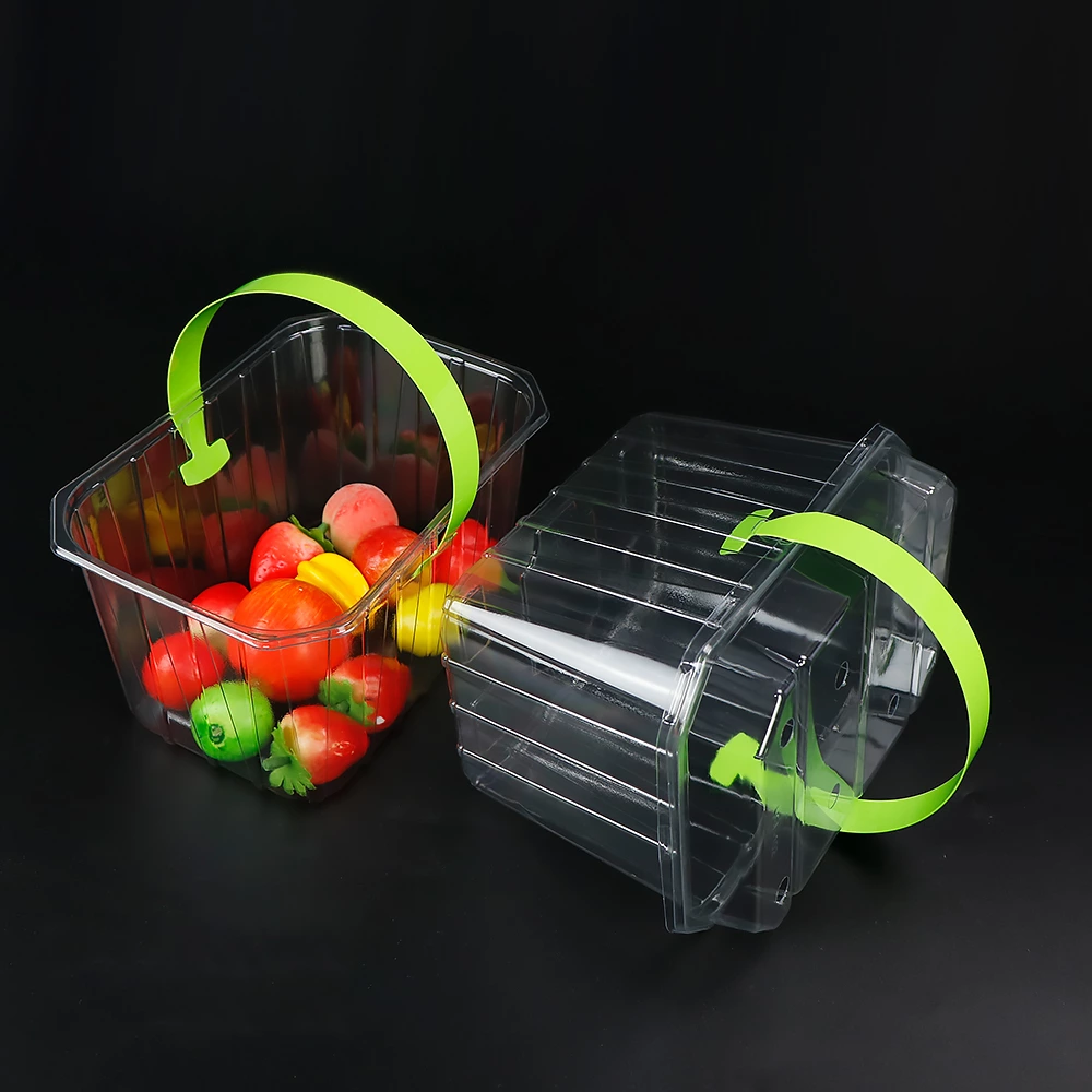 Portable fruit box disposable transparent strawberry cherry tomatoes jujube plastic packing box 2 kg fruit packing box