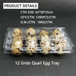 Plastic Quail Egg Cartons for Sale - 12 Cell Egg Packaging Trays