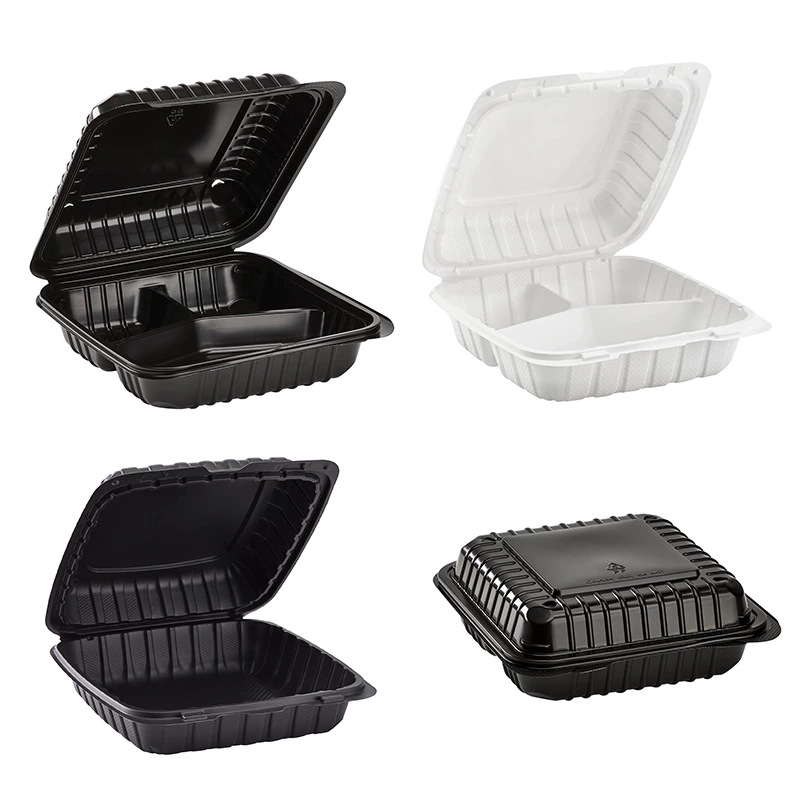 9*9 Inch 3-Com Biodegradable Takeaway Box Food Container