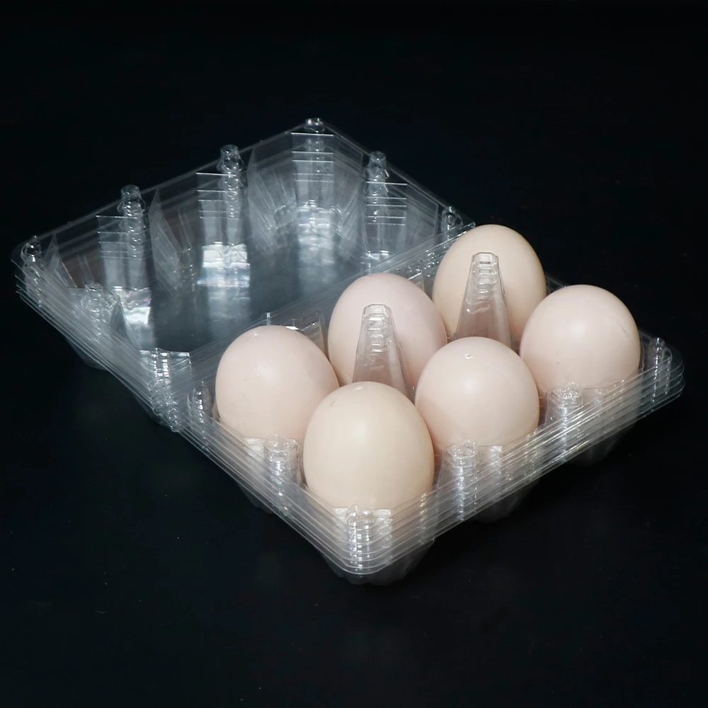 6 Holes Durable Egg Packaging Tray Plastic High Quality Cheap Transparent Egg Trays Egg Box