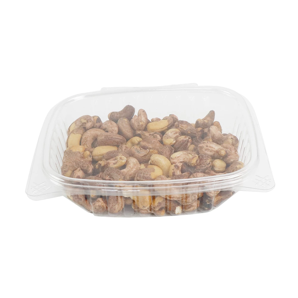 16oz PET hinged clamshell nut container