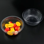 Clear PET Round Fruit Salad Bowl, Disposable Container